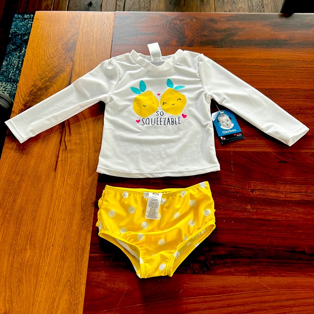 Gerber lemon rash guard swimsuit